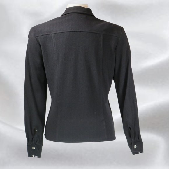 MOSSKITO Zip-Up Fitted Black Top in Size Medium - Picture 2 of 4